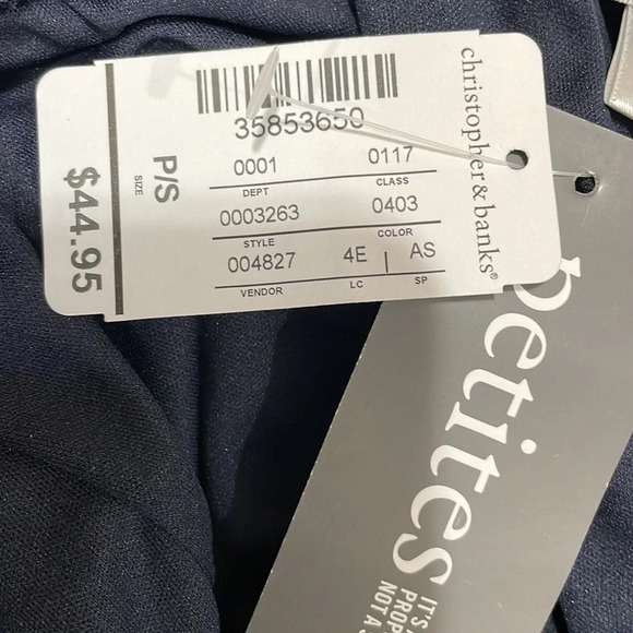 NWT Christopher & Banks Petite Lace Skirt Navy and White PS - Picture 11 of 16